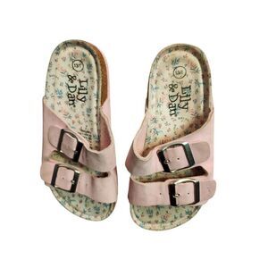 Lily and Dan pink footbed sandals, Size 13/1